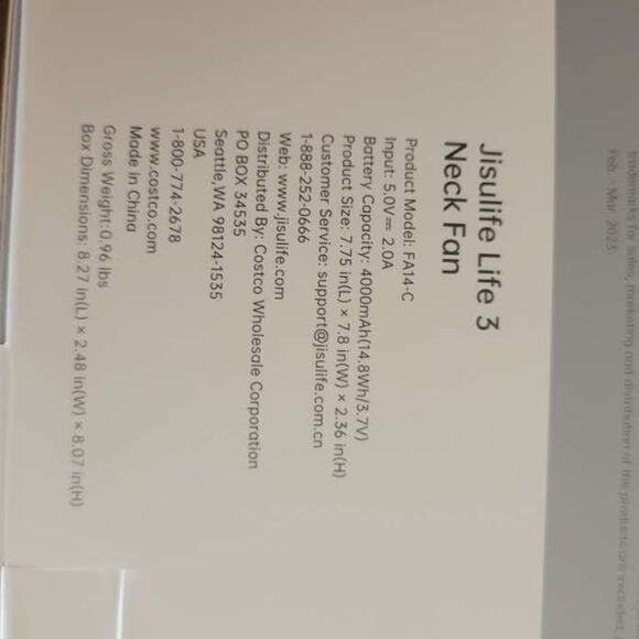 New Jisulife Neck Fan Life 3 Cooler Portable Bladeless Fan New in the box - Picture 3 of 10